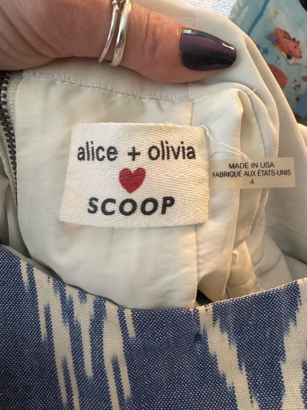 Alice + Olivia Epstein Ikat Print A-Line Dress - Picture 4 of 4
